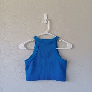 Cotton On Blue Ribbed Crop Top